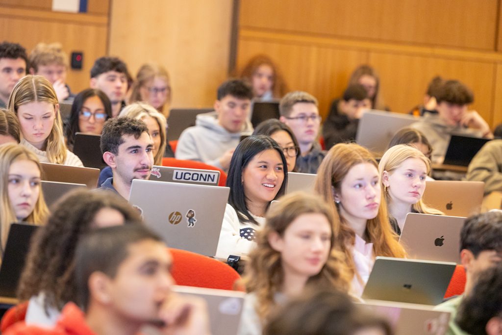 Students sitting in a political science lecture.